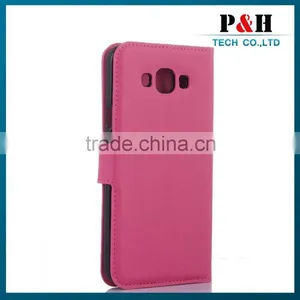 China Made Leather Flip Case For Samsung Galaxy E7 Smart Cover thumbnail-3