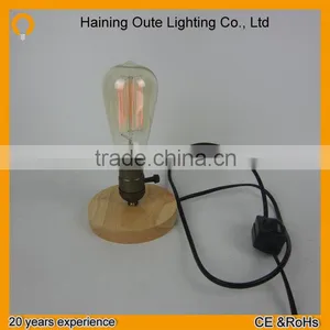 Wholesale E27 220v Edison Bulb Decorative Lighting Bulb With Wooden Lamp Holder thumbnail-1