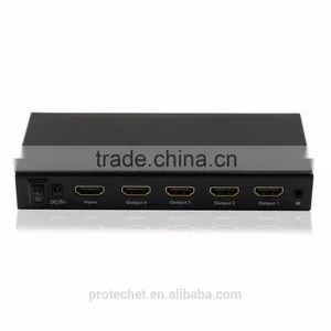 OEM China Supplier New Products 1X4 HDMI Splitter With IR 1080P 60Hz Cascaded 3D HDMI V1.3 HDMI Splitter 1 in 4 Out thumbnail-2