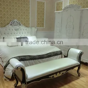 Antique Solid Wood Carved Design Furniture Bedroom Bed Bedside Table Wardrobe Dressing Table Bench Commode thumbnail-1