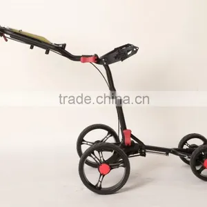 2016 Brand New Fold Light Weight 4Wheels Push Pull Golf Trolley Manual Golf Cart thumbnail-2