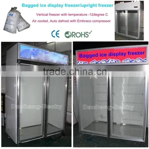 Upright Ice Merchandiser With 2-glass Door Bagged Ice Storage Bin Temp -12degree C thumbnail-4