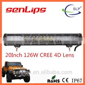 High Performance 126W 20inch 10500LM 4D Lens Led Light Bar C-REE Chip Leds for All Vehicle thumbnail-1