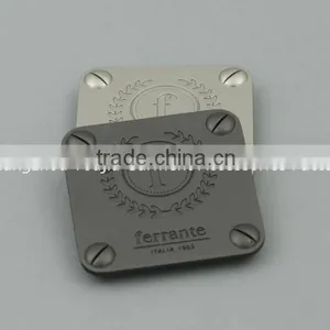High Quality Custom Square Metal Plate Tags With Prongs For Hangbag thumbnail-6