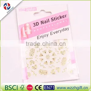 Nail Art Water Sticker Transfer Decal Gold Metallic Bow 3D Design Manicure Tips DIY Nail Foils Decorating Tools thumbnail-4