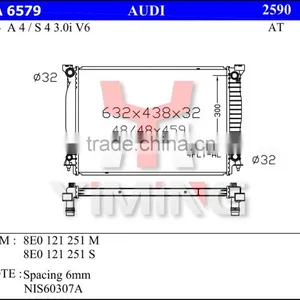Radiator for A4/S4 OEM 8E0121251M 8E0121251S thumbnail-1