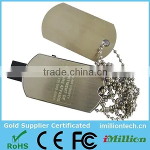 4GB Logo Engrave Metal Army Tag USB Flash Stick thumbnail-1