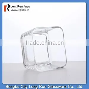 LongRun Elegant Fashionable 300g Mini Square Shape Glass Candle Holder thumbnail-1