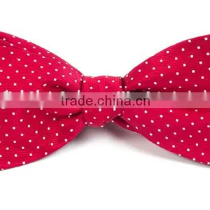 2016 Latest Hot Sale Orange White Polka Dot Linen Man Bow Tie for Boys thumbnail-2