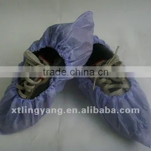 PURPLE Disposable PE/CPE Film Shoe Cover thumbnail-1