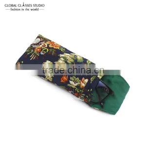 Very Soft Cloth Bag Sunglass Pouches Flower Design Chinese Style Pouch For Small Sunglass & Eyeglasses 85*175mm BDH09X thumbnail-3