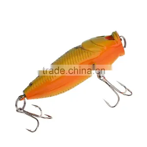 7cm 8.8g Popper Fishing Lure Hard Bait With Treble Hooks Fishing Tackle thumbnail-4