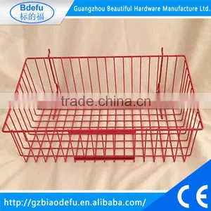 Red Wire Baskets For Grid Slatwall Pegboard thumbnail-1