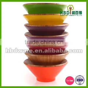 Good Quality Wooden Popcorn Bowls With Color Outside thumbnail-4