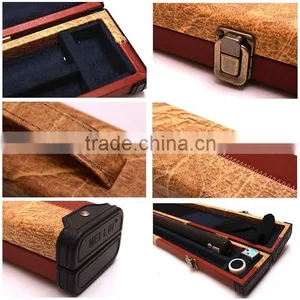 Hot Sell One-pc Snooker Cue Case Patchwork Leather Billiard Pool Cue Case Cue Bag thumbnail-2