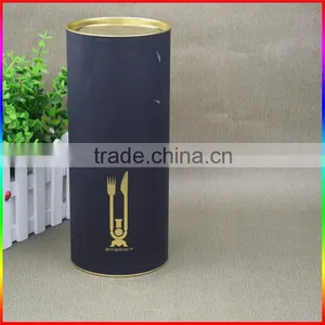 Empty Matte Black Paper Tube Tea Box thumbnail-1