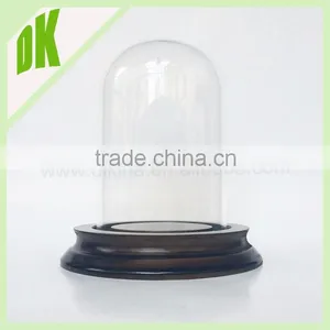 2015 New Wooden Base With Transparent Glass of Flower Vase Terrariums/display Glass Vase Wooden Base thumbnail-3