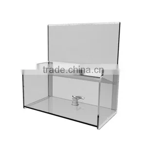 Clear PMMA Acrylic Plexiglass Donation Boxes thumbnail-2