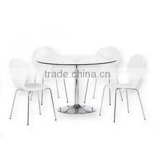 Kitchen Furniture Frosted Glass Top Dining Table thumbnail-5
