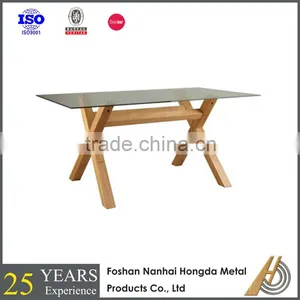 Solid Wood Dining Table Set With Glass Top thumbnail-3