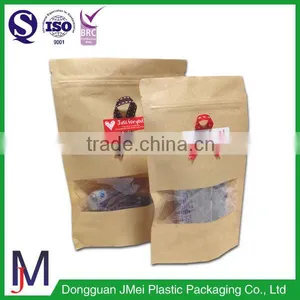 Food Grade Brown Kraft Stand up Paper Bag With Window/Kraft Paper Bag thumbnail-1