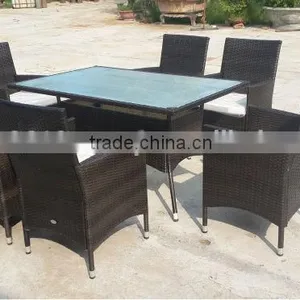 PE RATTAN GARDEN OUTDOOR PATIO FURNITURE DINING SET thumbnail-1