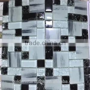 Roman Mosaic Tile and Ice Crackle Glass Mosaic Tile thumbnail-2