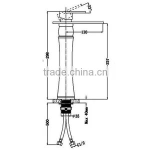 Brass Bathroom Faucet Basin Mixer/brass Taps, Golden Royal Brass Waterfall Basin Faucet thumbnail-3