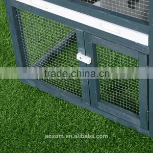 Pawhut 2-Tier Wooden Rabbit Hutch Pet House W / Run thumbnail-6