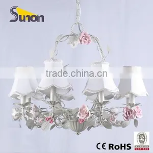 SD0680-8 JiangMen European Style Iron Ceramic Flower Hanging Lights/Chandelier With Court Shade thumbnail-1