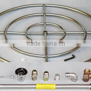 6" 12" 18" 24" 30" 36" Stainless Steel Fire Pit Burner Ring KIT Natural Gas thumbnail-6