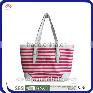 Stripe Shoulder Tote Bag Double-Purpose Bag thumbnail-1