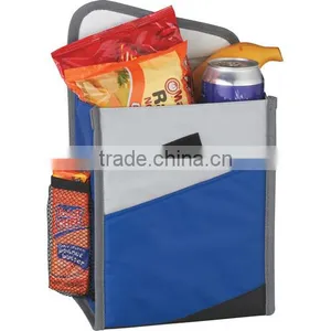 Promotional Aluminum Cooler Bag Thermal Bag With Drink Holder thumbnail-1