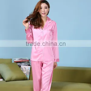 The New 100% Silk Silk Female Silk Long Sleeved Comfortable Elegant Two Sets of Pajamas thumbnail-4