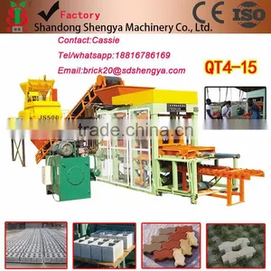 Shengya Germany Technology QT4-15 Automatically Concrete Fly Clay Block Machines Small Scale Industries in India Images thumbnail-1