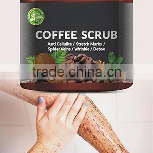 100% Natural Arabica Coffee Scrub 12 Oz. With Organic Coffee, Coconut and Shea Butter - Best Acne, Anti Cellulite and Stretch Ma thumbnail-5