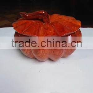 Cheap Wooden Pot With Lid, Pumpkin Shape for Home Decoration thumbnail-1