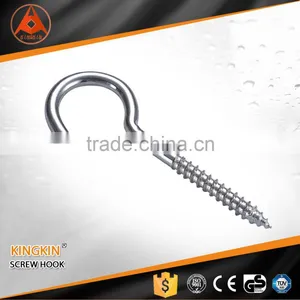 High Quality Zinc Plated Screw Hook Metal Screw Hook Flat Metal Hook thumbnail-1
