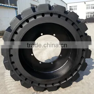Solid Tire China Backho Skid Steer Loader Tyre Used Rim 10 16.5 thumbnail-2