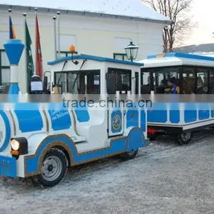 Diesel Road Train, Trackless Train for Kids, Amusement Park Equipment, Cartoon Train for Children thumbnail-1