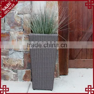 Wholesale Resin Rattan Woven Large Garden Decor Stackable Planter thumbnail-2