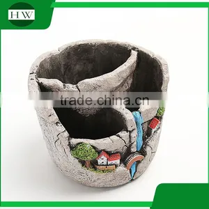 Large Wholesale Cheap Round Cup Shape Cement Garden Flower Pot thumbnail-4