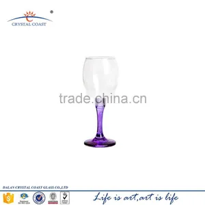 Hand Painted Purple Colored Stem Wine Glass thumbnail-1