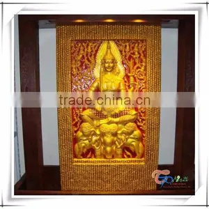 Own Factory Handmake Resin Indoor Golden Big Buddha Water Fountain thumbnail-3