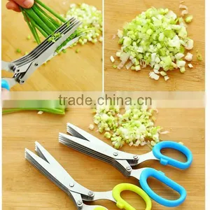CY145 Herb Scissors Stainless Steel,Multipurpose Kitchen Shear With 5 Blades With Cleaning Brush thumbnail-1