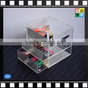 Modern Acrylic Makeup Organizer Plexiglass Drawer Cosmetic Display With Lip thumbnail-1