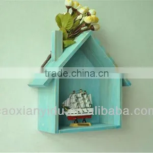 Decorative Bule Wooden House Craft thumbnail-1