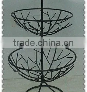 2015 Hot Sale 2 Tiers Iron Wire Scroll Fruit Basket thumbnail-1