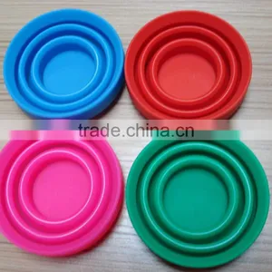 Silicone Folding Cup Telescopic Collapsible With Lid Outdoor Travel Camping thumbnail-1