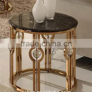 Promotion Modern Stainless Steel Marble Coffee Table Oval Shape B818 thumbnail-4